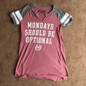 Pink “Monday’s should be optional” shirt